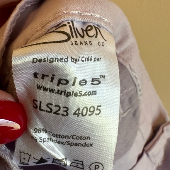 Silver Jeans Co Boyfriend Chino Shorts Womens 10 Lavender Cotton Stretch NEW - Picture 8 of 10